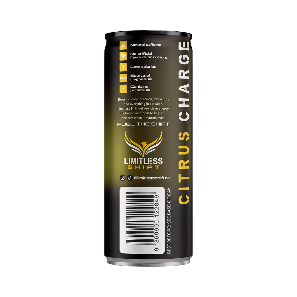 Limitless Shift Citrus Charge – Functional Energy Drink 12 x 355mL